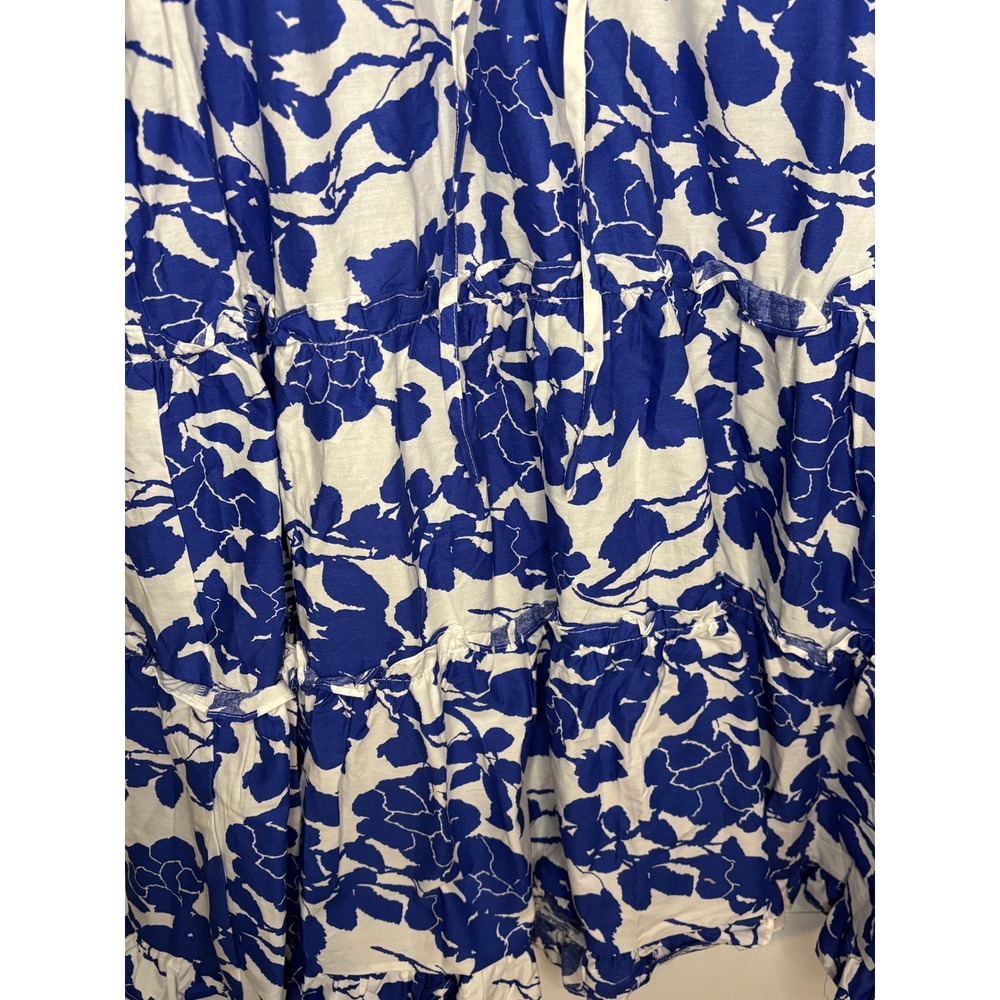 Tuckernuck Hyacinth House NWT Womens Medium Dress Blue White Floral Tiered Mini - Picture 5 of 11